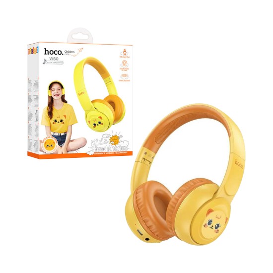 Auscultador Sem Fios Hoco W60 Rhyme Amarelo Auscultador Sem Fios Hoco W60 Rhyme Amarelo